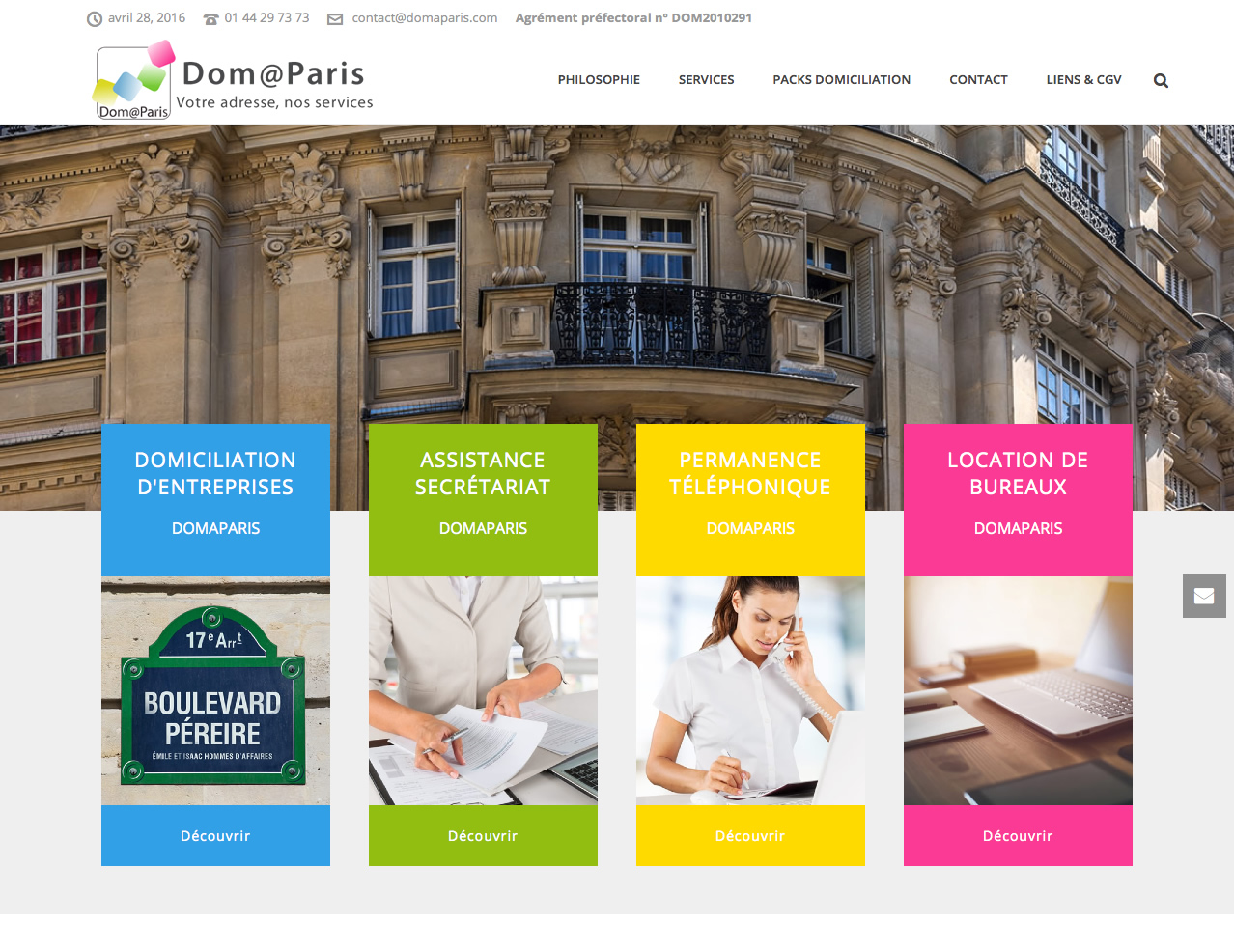 Nouveau site internet Domaparis