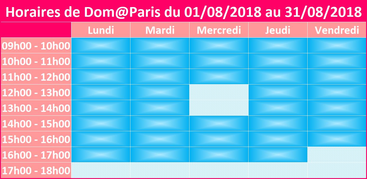 horaires d'été Domaparis